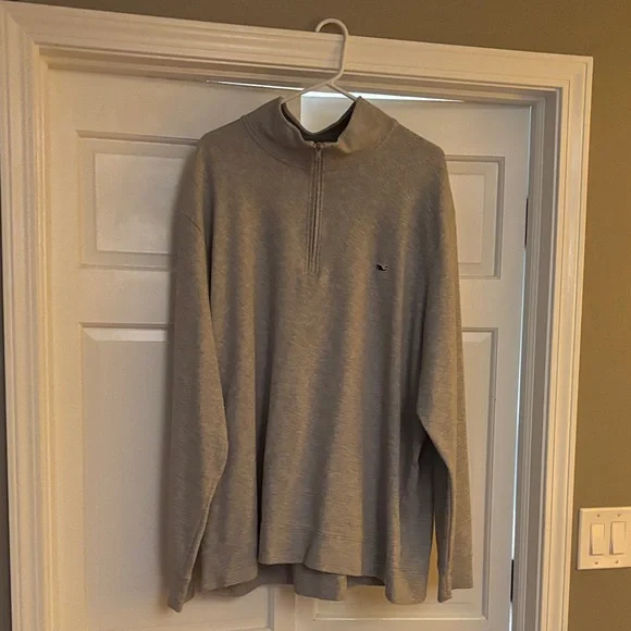 Vineyard Vines Men's Light Gray Zip-Up Sweater - Picture 1 of 4